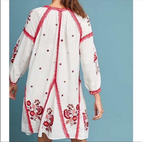 Anthropologie Ranna Gill Floral Embroidered Dress - Picture 7 of 8